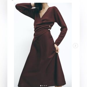 Zara Burgundy Wrap Dress